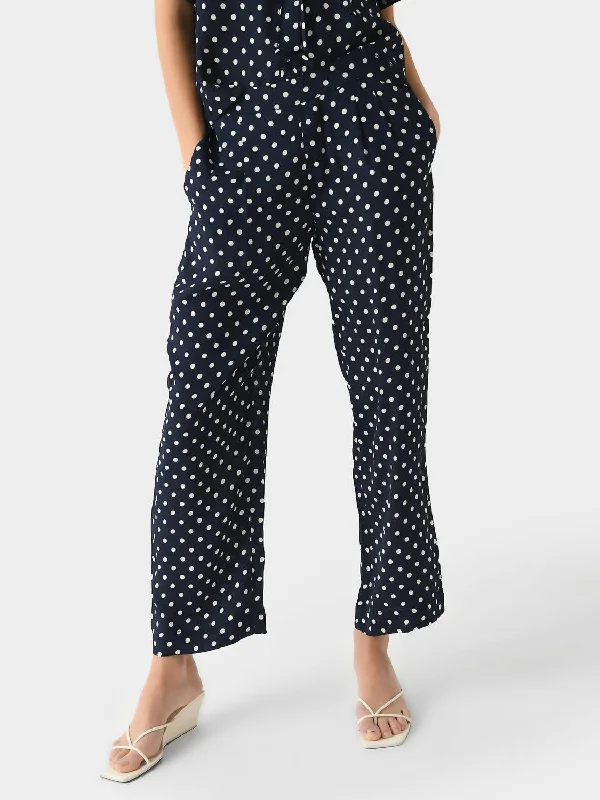 umber line pants -Leigh Pant In Navy Polka Dot