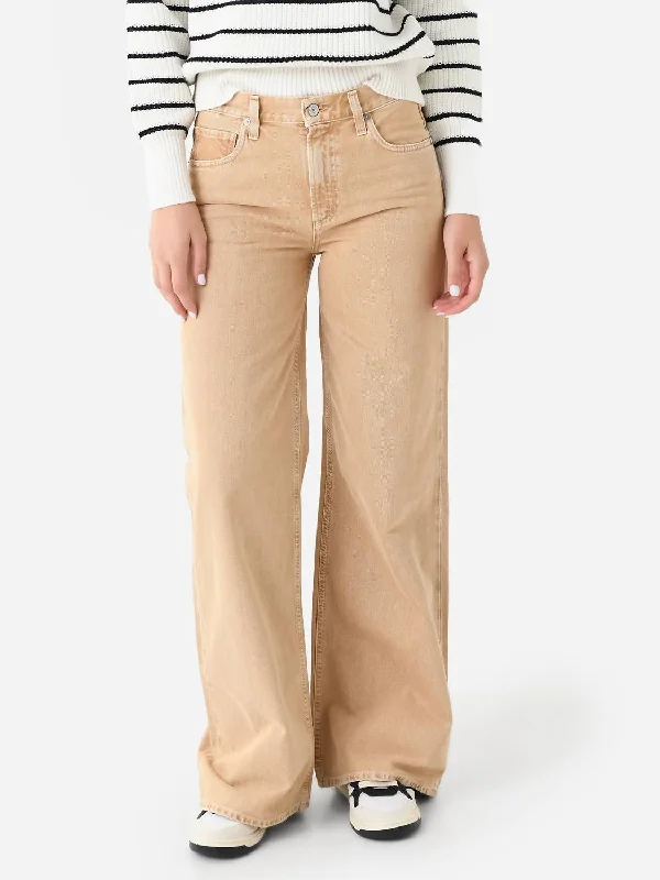 slim rest pants -Loli Mid Rise Baggy Jean In Seychelles