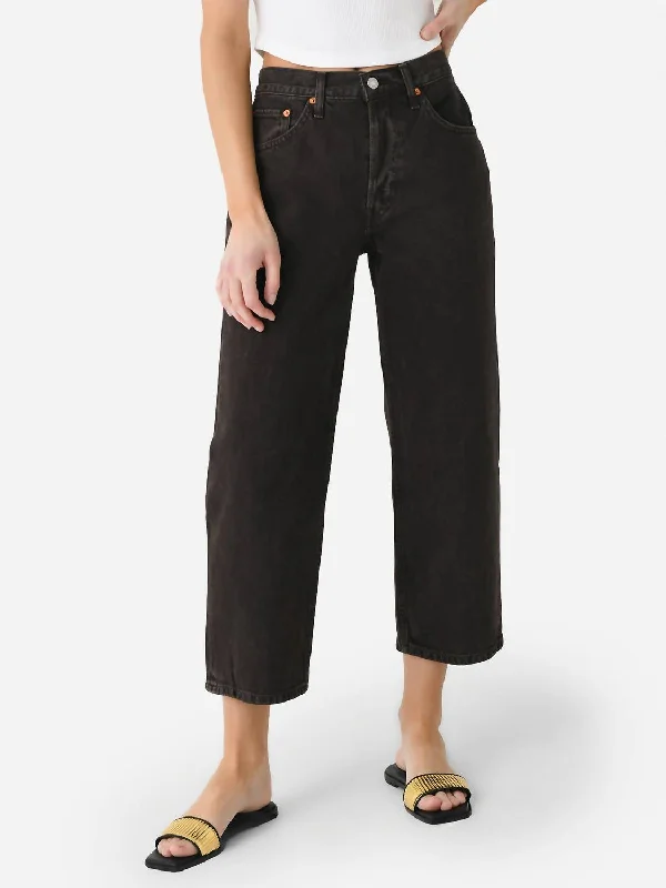 ruche stripe pants -Loose Crop Jean In Cocoa