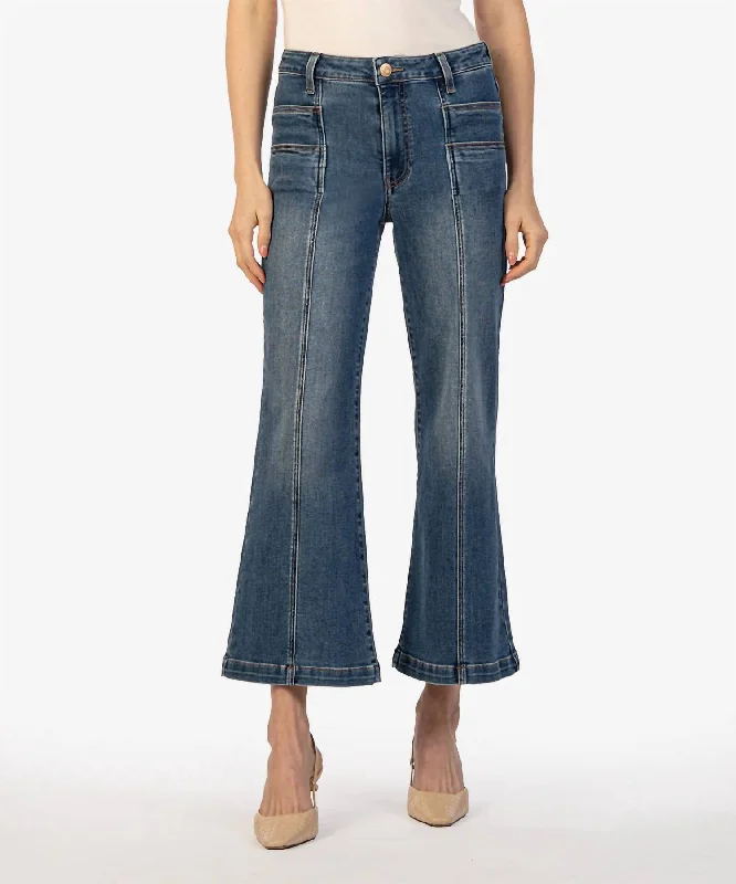 cargo fit pants -Meg High Rise Wide Leg Jeans In Exceeded Wash