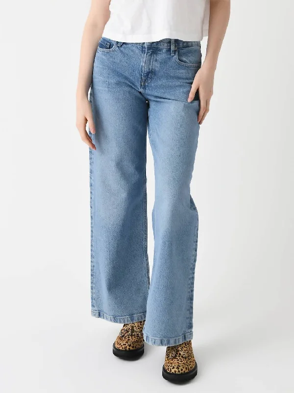 seam print pants -Mia Mid Wide Leg Jean In Cadence Blue