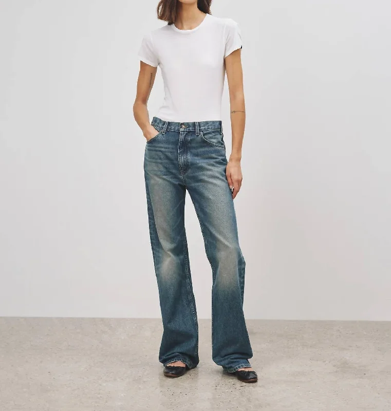 cerulean bold pants -Mitchell Jean In Simon Wash