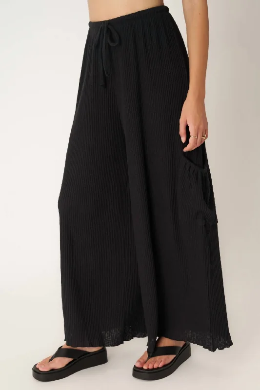 infant glow pants -Never Better Textured Wide Leg Pant In Black