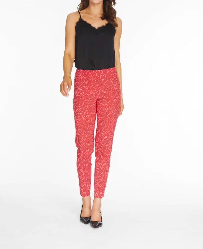 plum snug pants -Never Have To Be Pull On Pant In Red Print