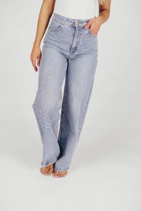 active stretch pants -Nonchalant Wide Leg Pants in Denim