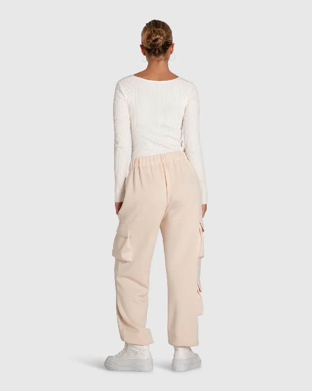 angle hem pants -Perfect Match Cargo Trackpants