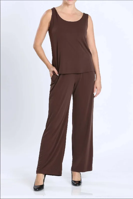 maternity striking pants -Perfect Match Set In Brown