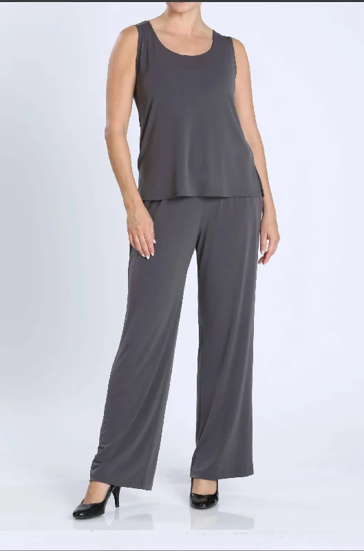 ruche ease pants -Perfect Match Set In Stone Gray