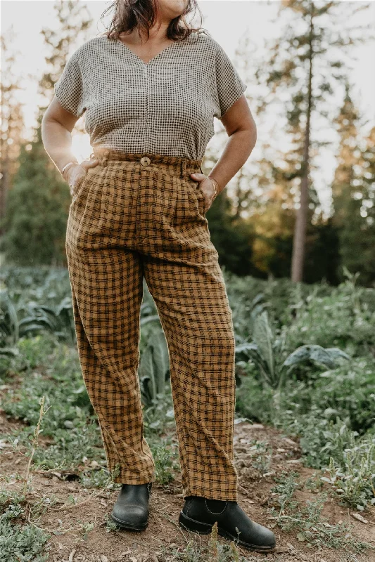 infant rest pants -Perfect Pant in Brown Checker