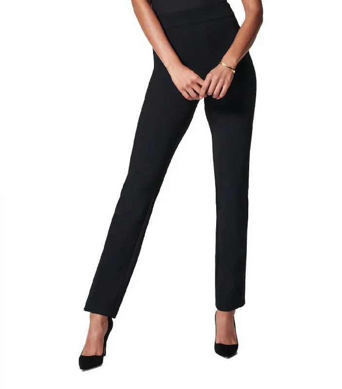 walnut pants -Perfect Slim Straight Pant In Black