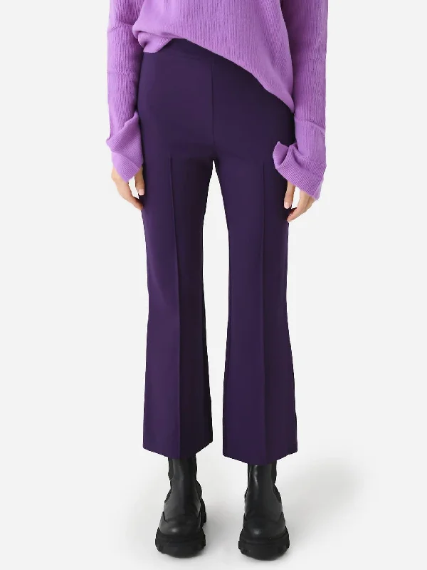 drape sleek pants -Porterfield Crop Flare Pant In Grape