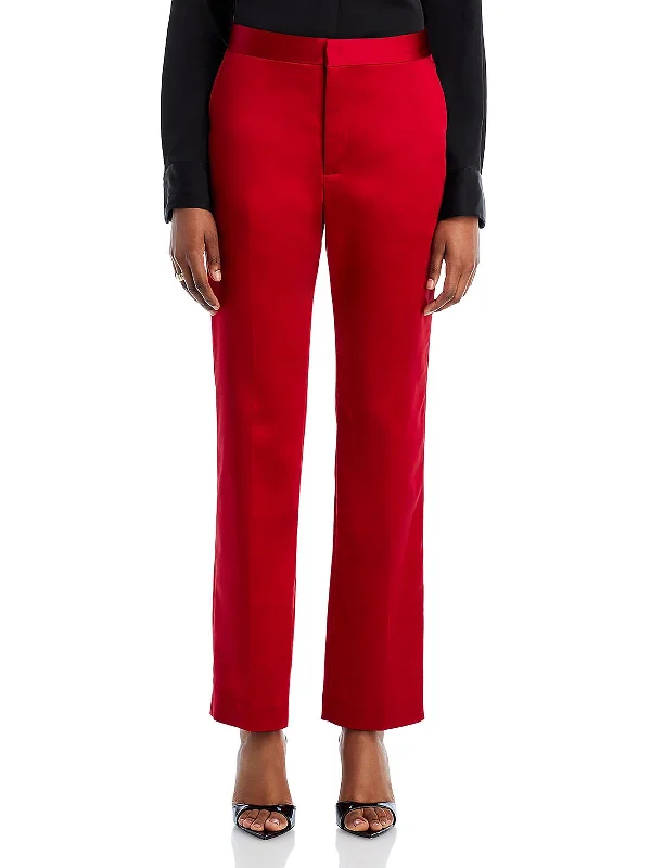 moss fit pants -Rebel Womens Satin High Rise Dress Pants