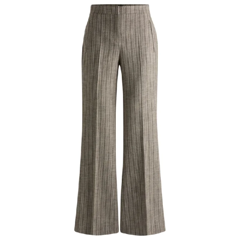 mint covert pants -Regular-fit trousers in striped stretch cloth