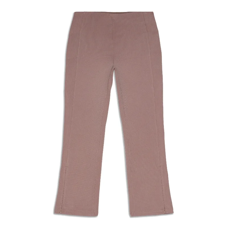 ruche ease pants -Ribbed Softstreme Zip-Leg High-Rise Cropped Pants - Resale