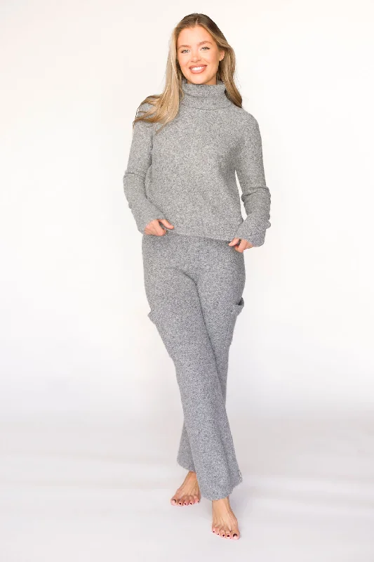 pine bold pants -Shae Sweater Top and Pants Set in Heather Grey