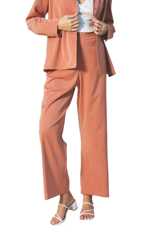 drape sleek pants -Satin Pant In Sienna