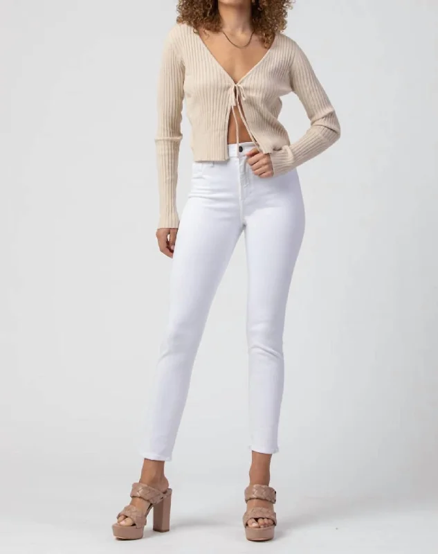 form tough pants -Seamless High Rise Skinny Jeans In White