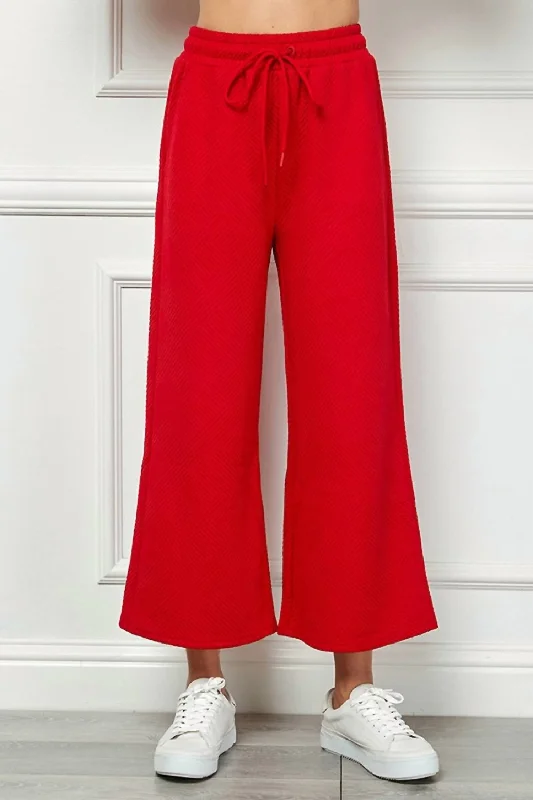 teen line pants -Textured Cropped Wide Pant