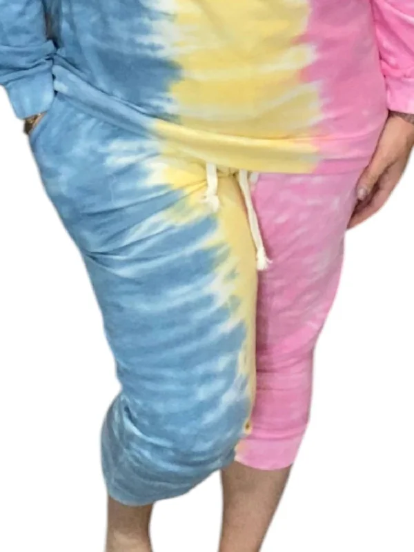 indigo line pants -Tie Dye Jogger In Multi Color