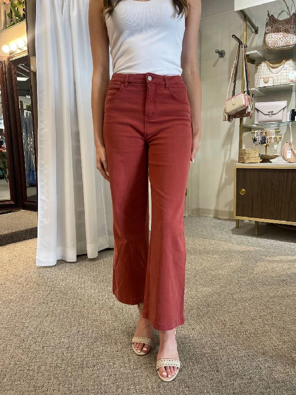 lapis tough pants -Wide Leg Pants In Rust