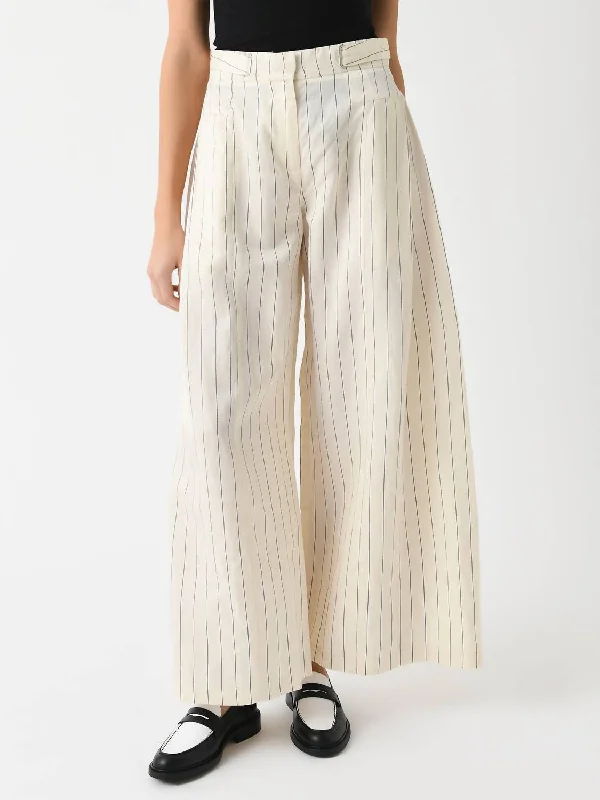 nickel stretch pants -Wide Suiting Pant In Egret