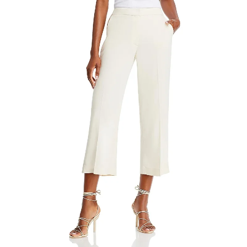 lemon wash pants -Womens Cropped Casual Wide Leg Pants