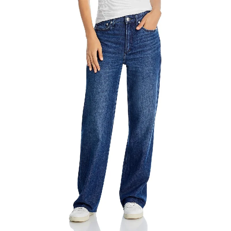 ombre fit pants -Womens High Waisted Unhemmed High-Waisted Jeans