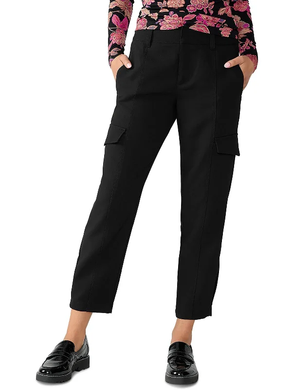 run stretch pants -Womens Mid Rise Knit Cargo Pants