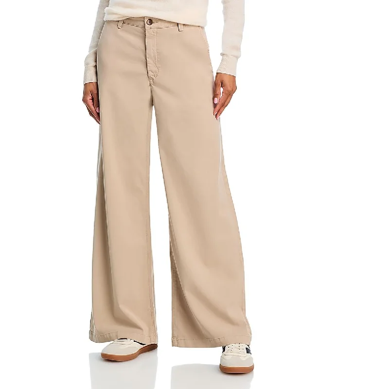 bow leg pants -Womens Pockets Casual Wide Leg Pants