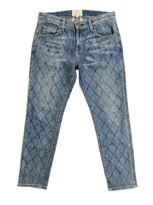 plus stretch pants -Women's The Fling Quilted Ankle Relaxed Skinny Jean In Blue